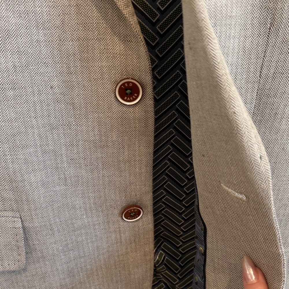 Ted Baker Light Gray Blazer With Patterned Lining - image 6